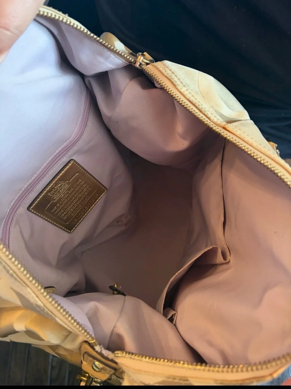 Coach Tan & Beige Signature Satchel